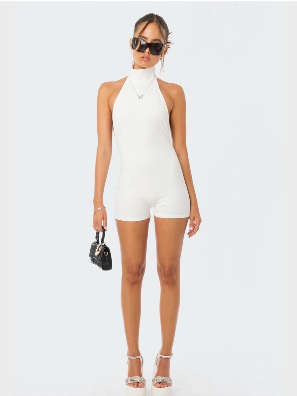 Ediked Annie Ribbed Open-Back Jumpsuit
